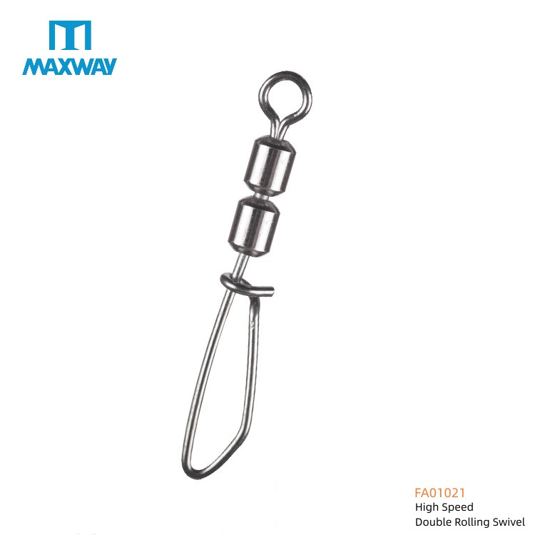 High Speed Double Rolling Swivel With T Shape Snap Fishing Swivels From