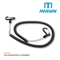 Coil Lanyard with 2 Carabiners